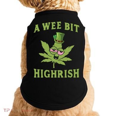 A Wee Bit Highrish Lucky Shamrock Funny St Patricks Day Doggie Tank
