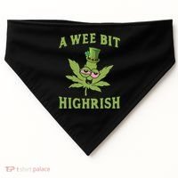A Wee Bit Highrish Lucky Shamrock Funny St Patricks Day USA-Made Doggie Bandana thumb 0