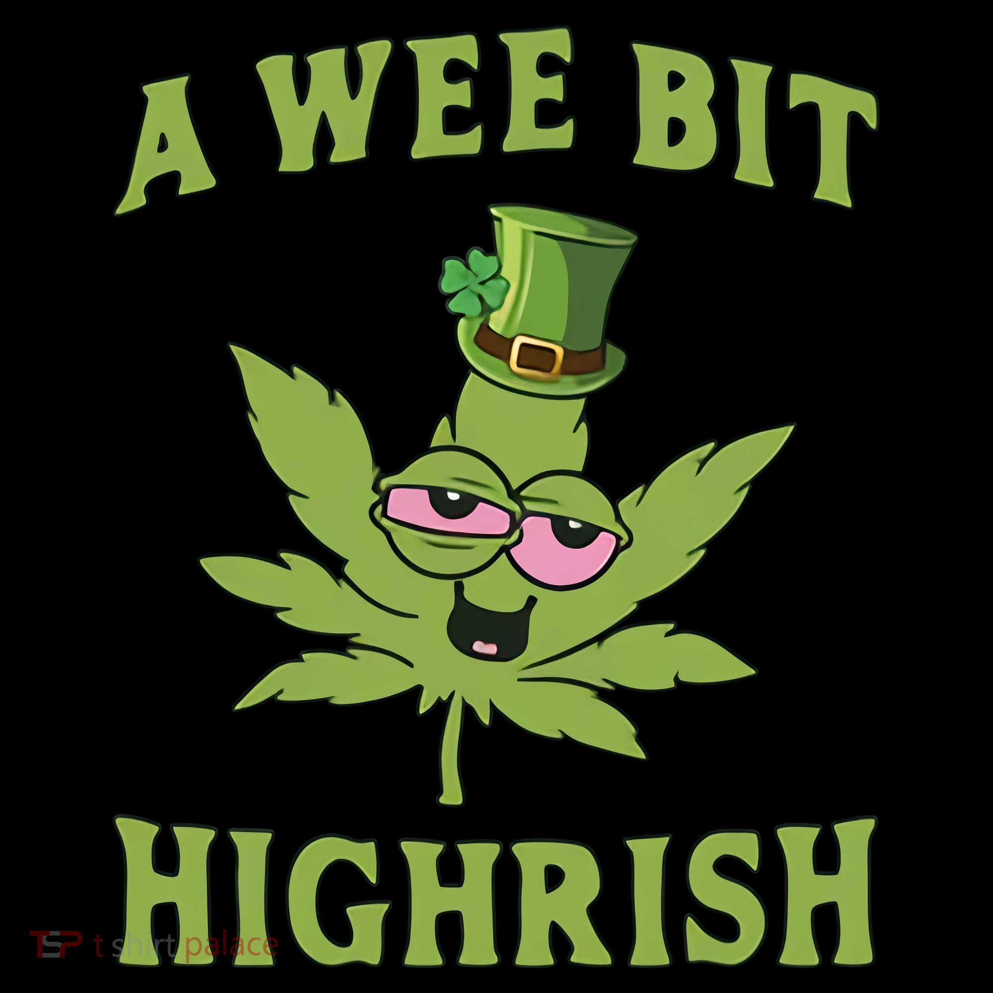 A Wee Bit Highrish Lucky Shamrock Funny St Patricks Day USA-Made Doggie Bandana