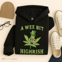 A Wee Bit Highrish Lucky Shamrock Funny St Patricks Day Hoodie thumb 4