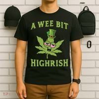 A Wee Bit Highrish Lucky Shamrock Funny St Patricks Day T-Shirt thumb 6