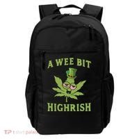 A Wee Bit Highrish Lucky Shamrock Funny St Patricks Day Backpack thumb 0