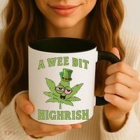 A Wee Bit Highrish Lucky Shamrock Funny St Patricks Day Coffee Mug thumb 3