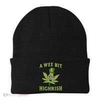 A Wee Bit Highrish Lucky Shamrock Funny St Patricks Day Beanie thumb 0