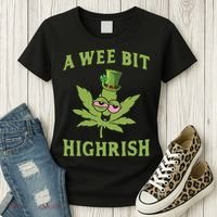 A Wee Bit Highrish Lucky Shamrock Funny St Patricks Day Women's T-Shirt thumb 3