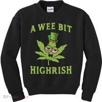 A Wee Bit Highrish Lucky Shamrock Funny St Patricks Day Kids Sweatshirt thumb 0