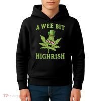 A Wee Bit Highrish Lucky Shamrock Funny St Patricks Day Kids Hoodie thumb 4
