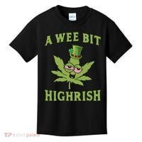 A Wee Bit Highrish Lucky Shamrock Funny St Patricks Day Kids T-Shirt thumb 0