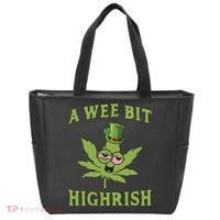 A Wee Bit Highrish Lucky Shamrock Funny St Patricks Day Tote Bag thumb 0