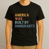 America Was Built By Immigrants Support Refugee Rights T-Shirt thumb 3