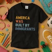 America Was Built By Immigrants Support Refugee Rights Kids T-Shirt thumb 3