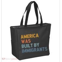 America Was Built By Immigrants Support Refugee Rights Tote Bag thumb 2