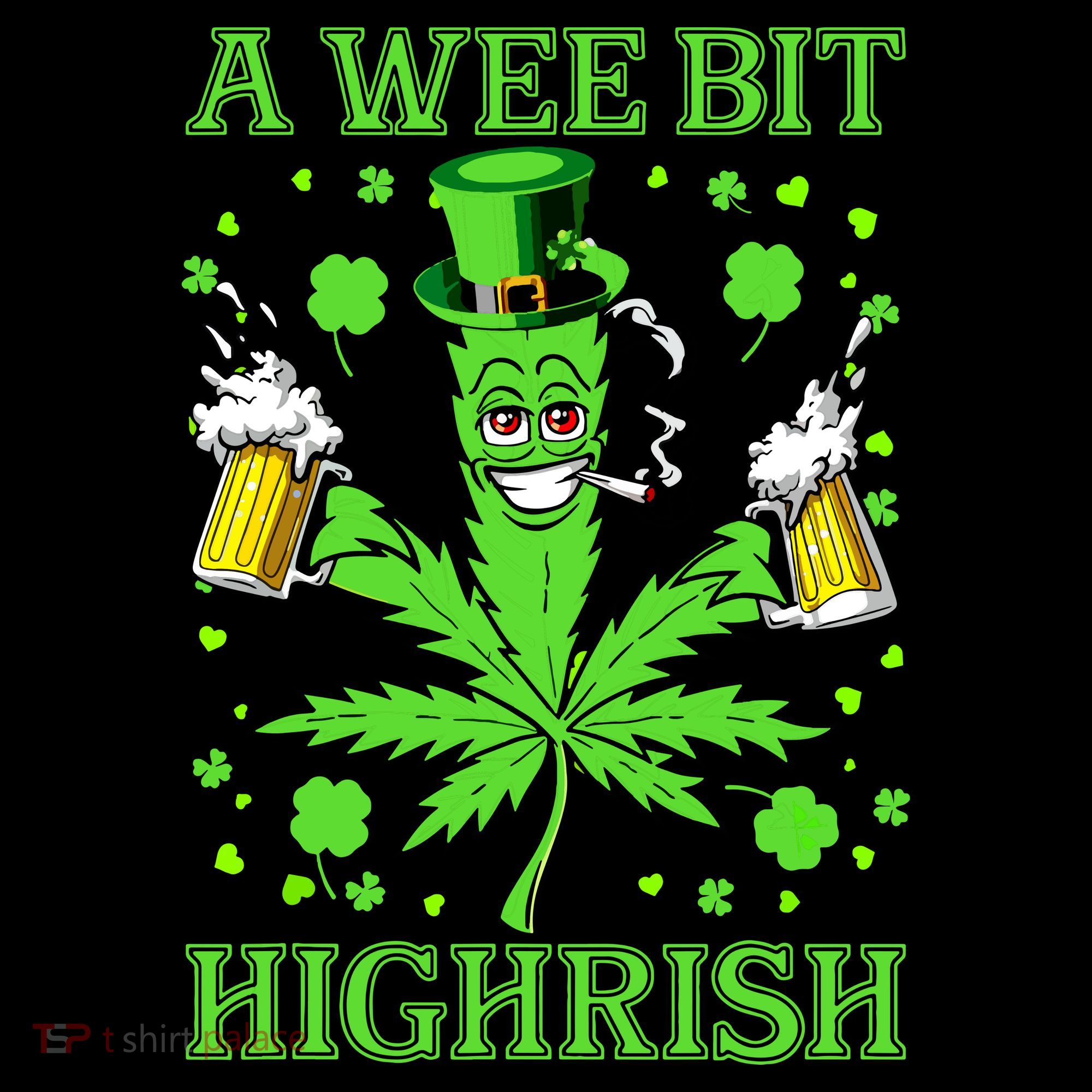 A Wee Bit Highrish Funny 420 Weed Marijuana St Patricks Day Ornament