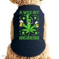 A Wee Bit Highrish Funny 420 Weed Marijuana St Patricks Day Doggie Tank thumb 0
