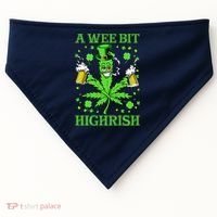 A Wee Bit Highrish Funny 420 Weed Marijuana St Patricks Day USA-Made Doggie Bandana thumb 0