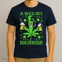 A Wee Bit Highrish Funny 420 Weed Marijuana St Patricks Day T-Shirt thumb 3