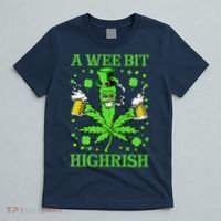 A Wee Bit Highrish Funny 420 Weed Marijuana St Patricks Day T-Shirt thumb 5