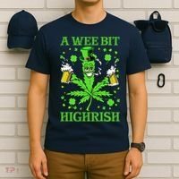 A Wee Bit Highrish Funny 420 Weed Marijuana St Patricks Day T-Shirt thumb 6