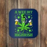 A Wee Bit Highrish Funny 420 Weed Marijuana St Patricks Day Coaster thumb 0