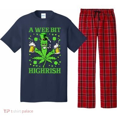A Wee Bit Highrish Funny 420 Weed Marijuana St Patricks Day Pajama Set
