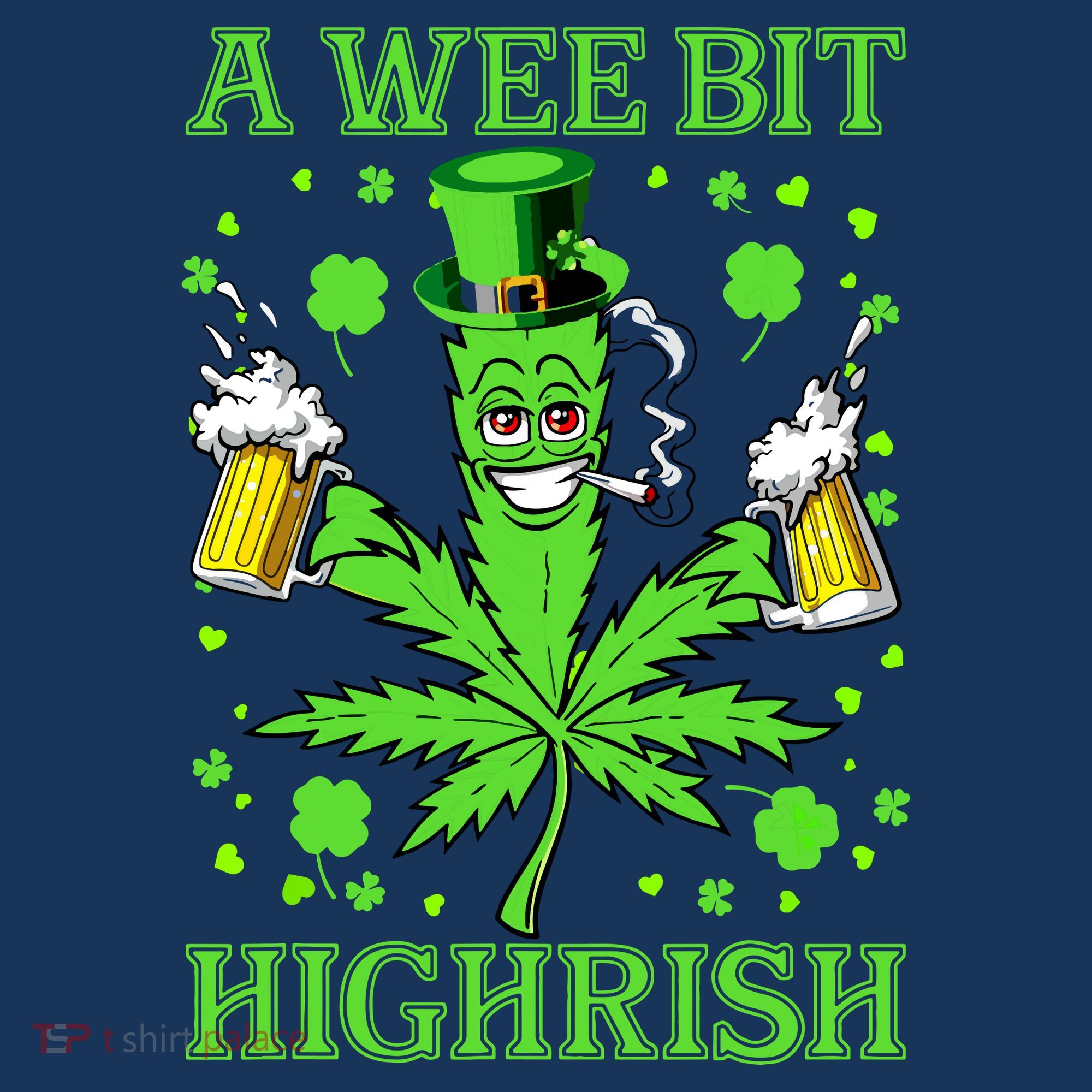A Wee Bit Highrish Funny 420 Weed Marijuana St Patricks Day Baby Bodysuit