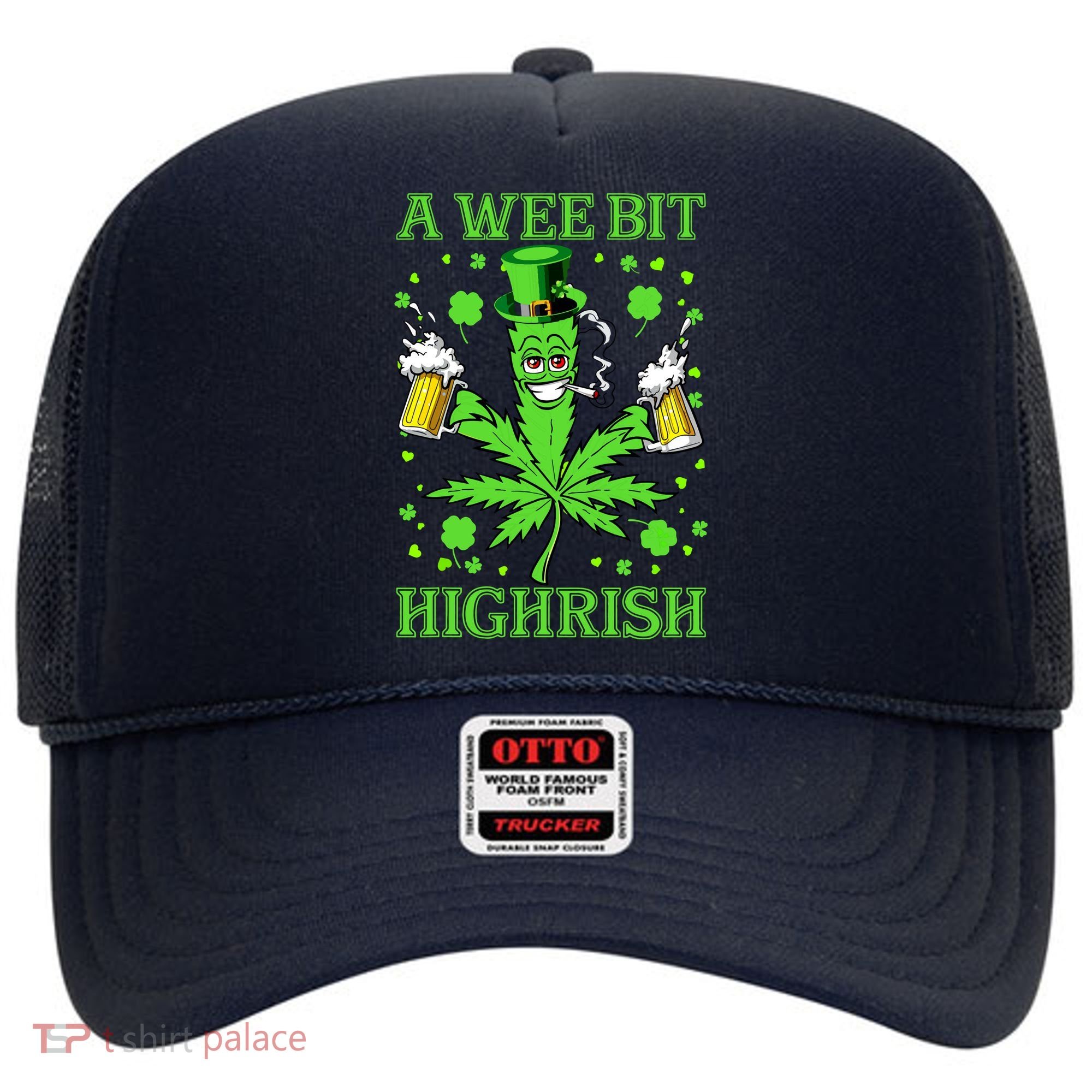 A Wee Bit Highrish Funny 420 Weed Marijuana St Patricks Day Hat