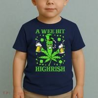 A Wee Bit Highrish Funny 420 Weed Marijuana St Patricks Day Toddler T-Shirt thumb 2