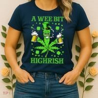 A Wee Bit Highrish Funny 420 Weed Marijuana St Patricks Day Women's T-Shirt thumb 2