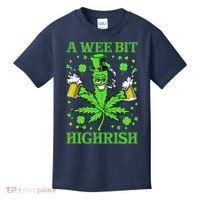 A Wee Bit Highrish Funny 420 Weed Marijuana St Patricks Day Kids T-Shirt thumb 0