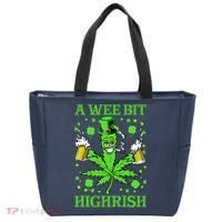 A Wee Bit Highrish Funny 420 Weed Marijuana St Patricks Day Tote Bag thumb 0