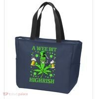 A Wee Bit Highrish Funny 420 Weed Marijuana St Patricks Day Tote Bag thumb 3