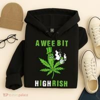 A Wee Bit Highrish Funny 420 Weed St Patricks Day Hoodie thumb 4
