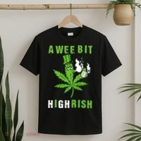 A Wee Bit Highrish Funny 420 Weed St Patricks Day T-Shirt thumb 2