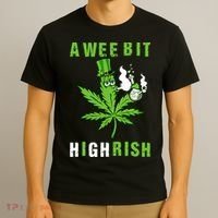 A Wee Bit Highrish Funny 420 Weed St Patricks Day T-Shirt thumb 3