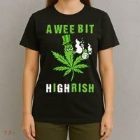 A Wee Bit Highrish Funny 420 Weed St Patricks Day T-Shirt thumb 4