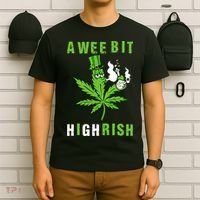 A Wee Bit Highrish Funny 420 Weed St Patricks Day T-Shirt thumb 6