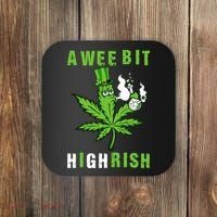 A Wee Bit Highrish Funny 420 Weed St Patricks Day Coaster thumb 0