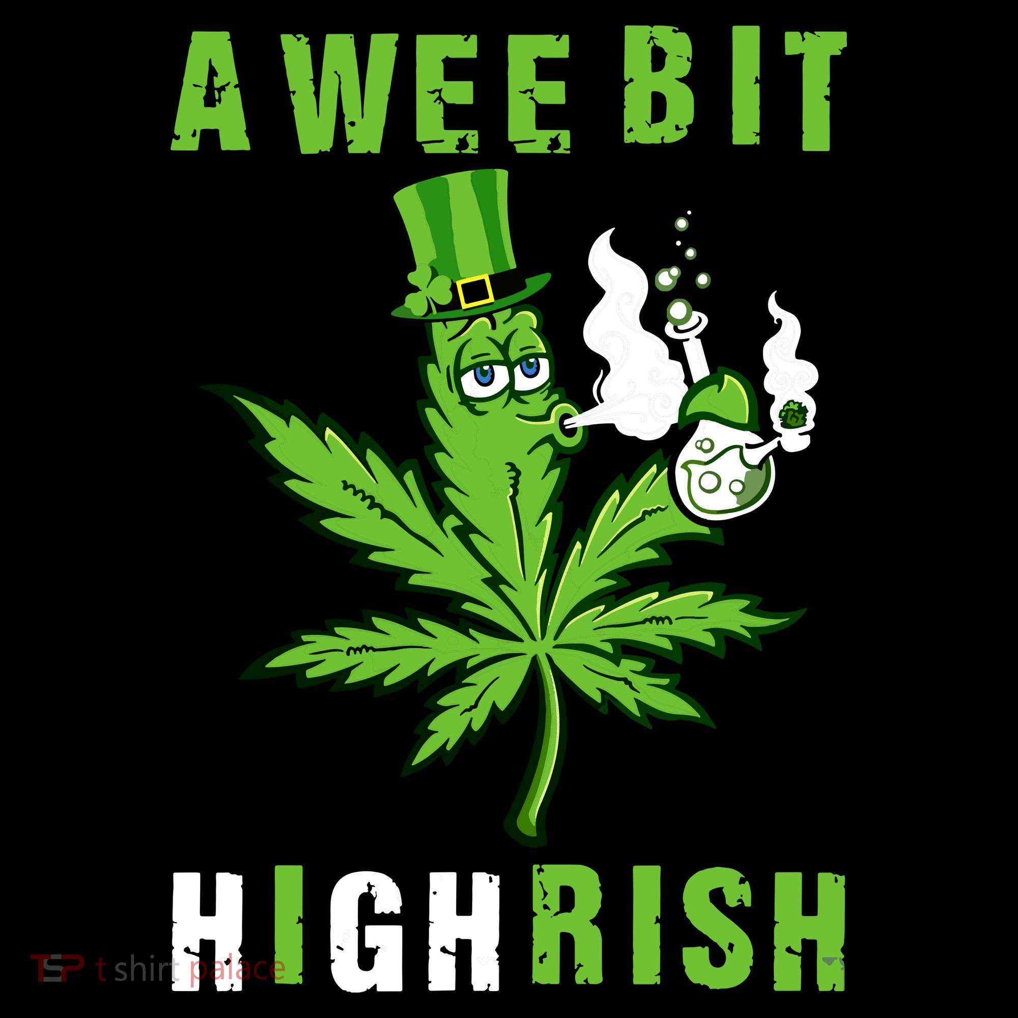 A Wee Bit Highrish Funny 420 Weed St Patricks Day Coaster