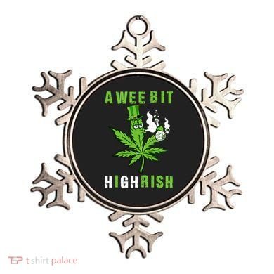 A Wee Bit Highrish Funny 420 Weed St Patricks Day Ornament