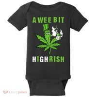 A Wee Bit Highrish Funny 420 Weed St Patricks Day Baby Bodysuit thumb 0