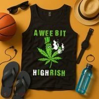 A Wee Bit Highrish Funny 420 Weed St Patricks Day Tank Top thumb 4