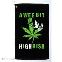 A Wee Bit Highrish Funny 420 Weed St Patricks Day Golf Towel thumb 0