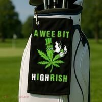 A Wee Bit Highrish Funny 420 Weed St Patricks Day Golf Towel thumb 2