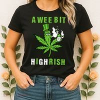 A Wee Bit Highrish Funny 420 Weed St Patricks Day Women's T-Shirt thumb 2