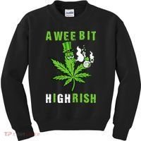 A Wee Bit Highrish Funny 420 Weed St Patricks Day Kids Sweatshirt thumb 0