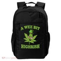 A Wee Bit Highrish Funny 420 Weed Marijuana St Patricks Day Backpack thumb 0