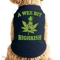 A Wee Bit Highrish Funny 420 Weed Marijuana St Patricks Day Doggie Tank thumb 0