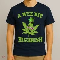 A Wee Bit Highrish Funny 420 Weed Marijuana St Patricks Day T-Shirt thumb 3