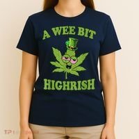A Wee Bit Highrish Funny 420 Weed Marijuana St Patricks Day T-Shirt thumb 4