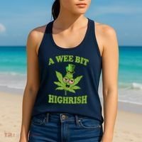 A Wee Bit Highrish Funny 420 Weed Marijuana St Patricks Day Women's Tank Top thumb 2